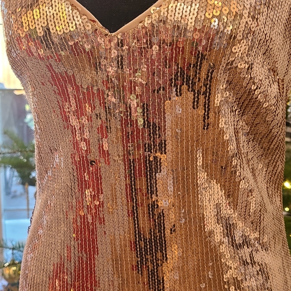 WORN ONCE! - FOREVER 21 - Beautiful shimmering gold party dress! Size S (4-6) - Picture 3 of 4